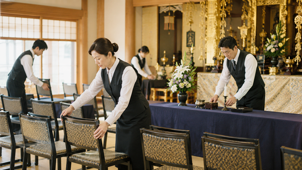 寺院の法要準備
